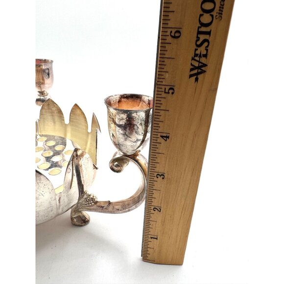Vintage Leonard Candle Flower Holder Silverplate, Lotus Decorative Centerpiece - Picture 7 of 10